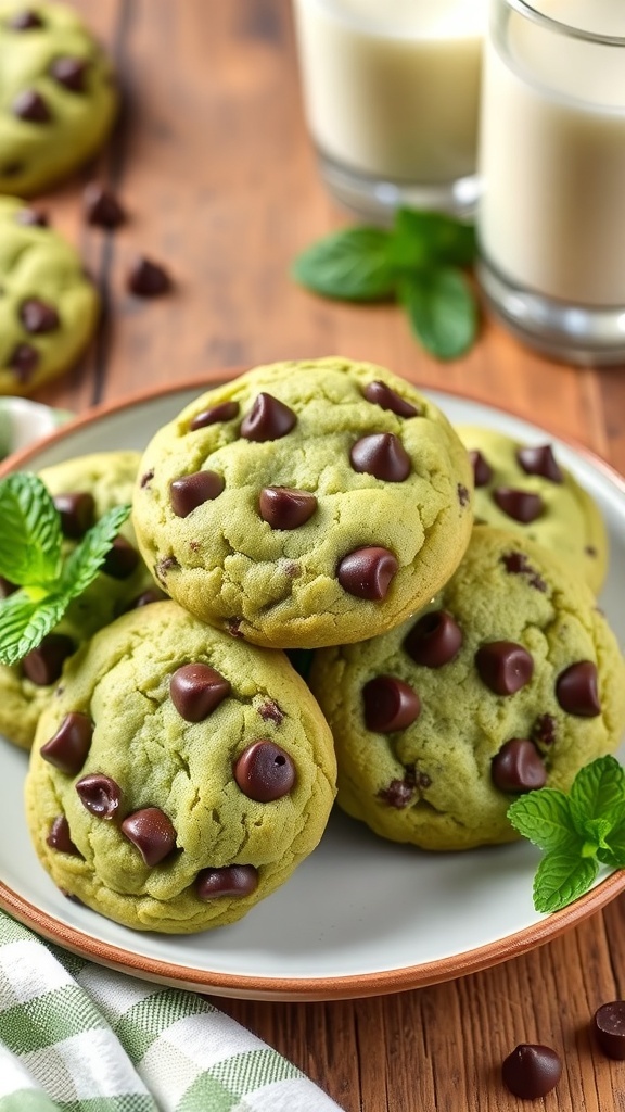 Easy Mint Chocolate Chip Cookies Recipe