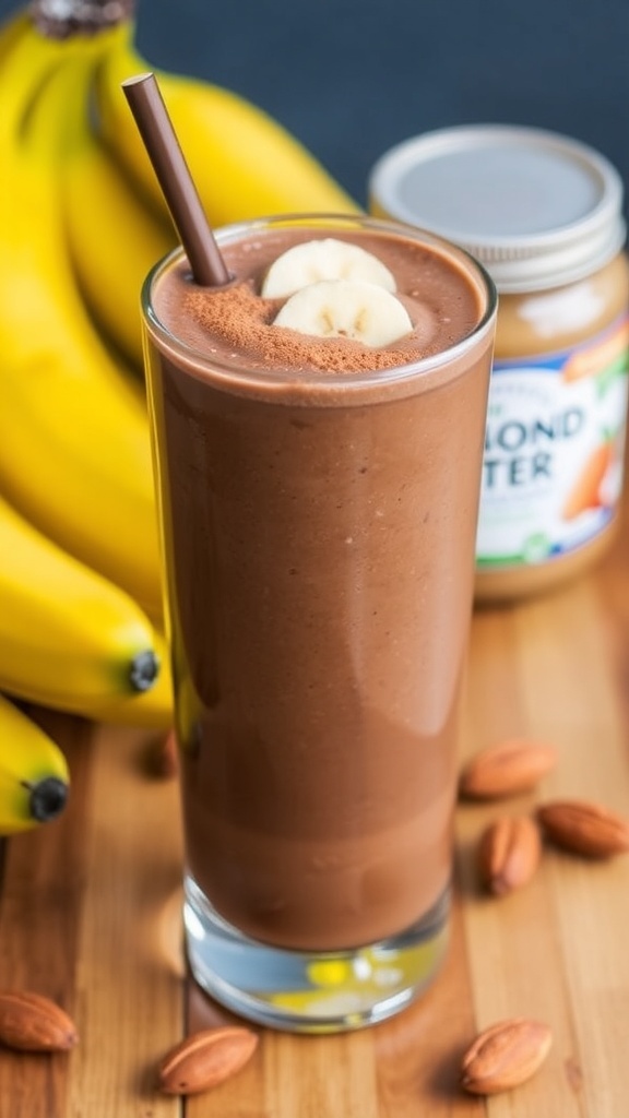 Easy Nutty Chocolate Banana Smoothie Recipe