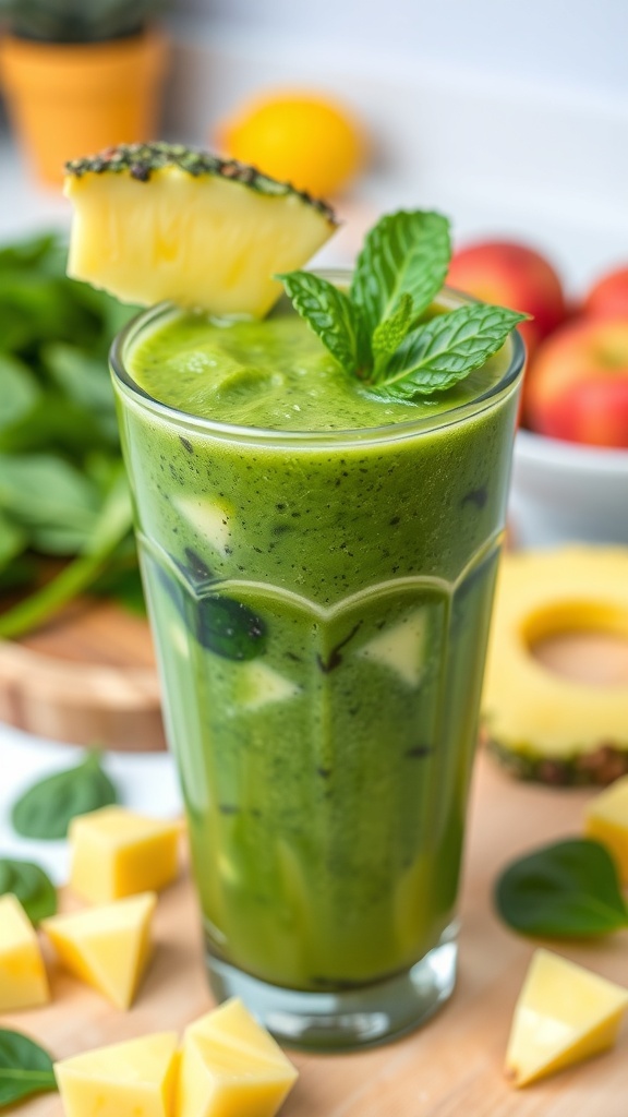 Easy Pineapple Spinach Smoothie Recipe