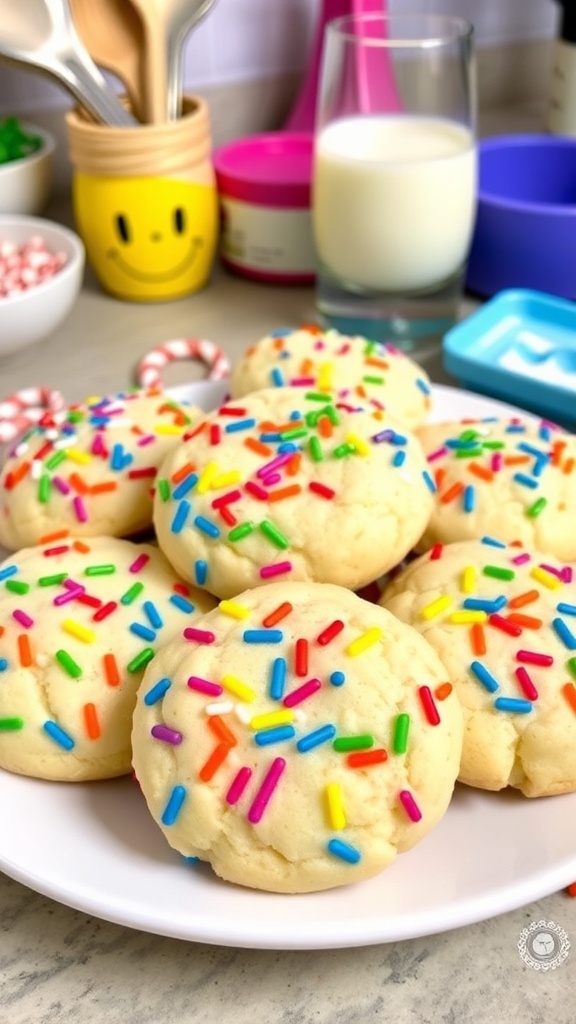 Easy Rainbow Sprinkles Sugar Cookies Recipe