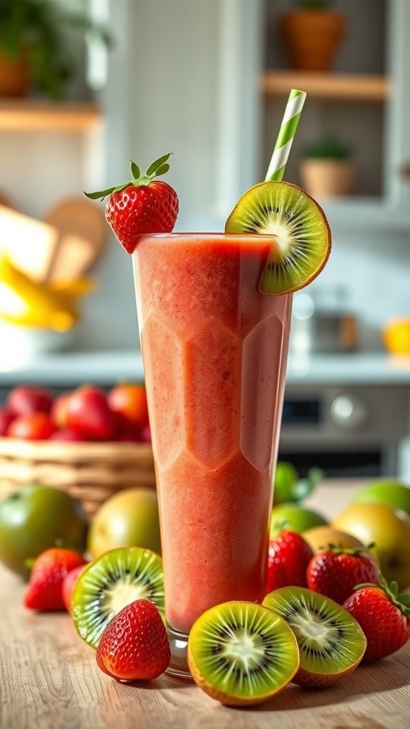Easy Strawberry Kiwi Smoothie Recipe
