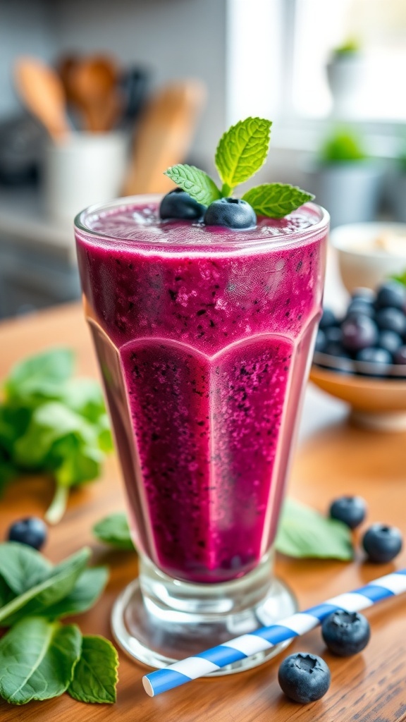 Healthy Blueberry Spinach Smoothie Recipe