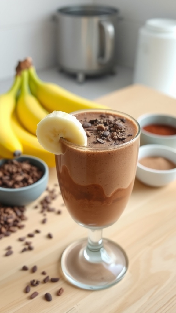 Healthy Cacao and Banana Smoothie