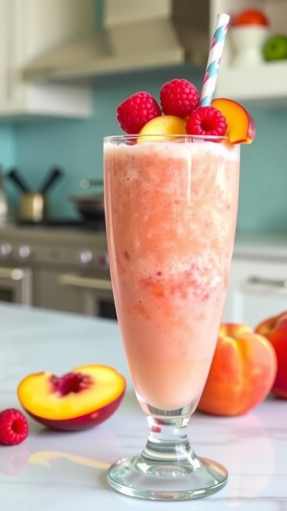 Quick and Easy Peach Melba Smoothie