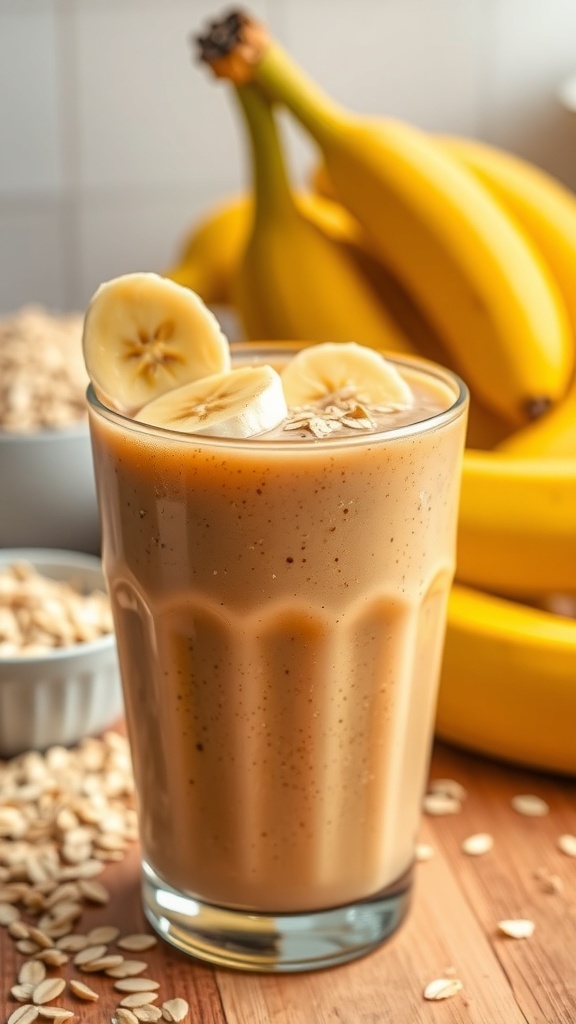 Quick and Healthy Peanut Butter Banana Oat Smoothie